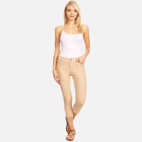 Women's Classic Skinny Capri Jeggings. - Picture 1 of 3